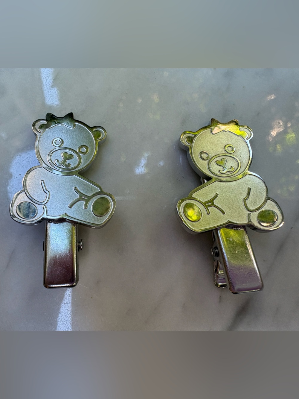 Teddy Bear hair clips Stainless Steel barrettes Tunnel Vision New